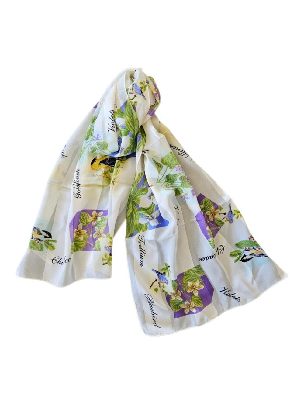 Vintage National Wildlife Federation Silk Songbird Scarf